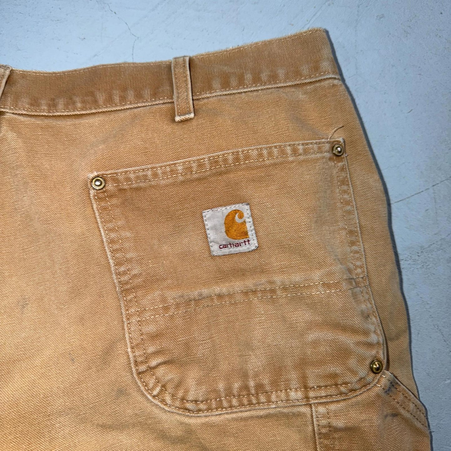Carhartt VTG Double Knee Carpenter Pants B01 USA BRN Brown 36x28 Thrashed