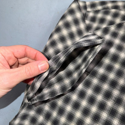 Vintage 60s McGregor Checker Loop Collar Button Up Shirt Made In USA Rockabilly