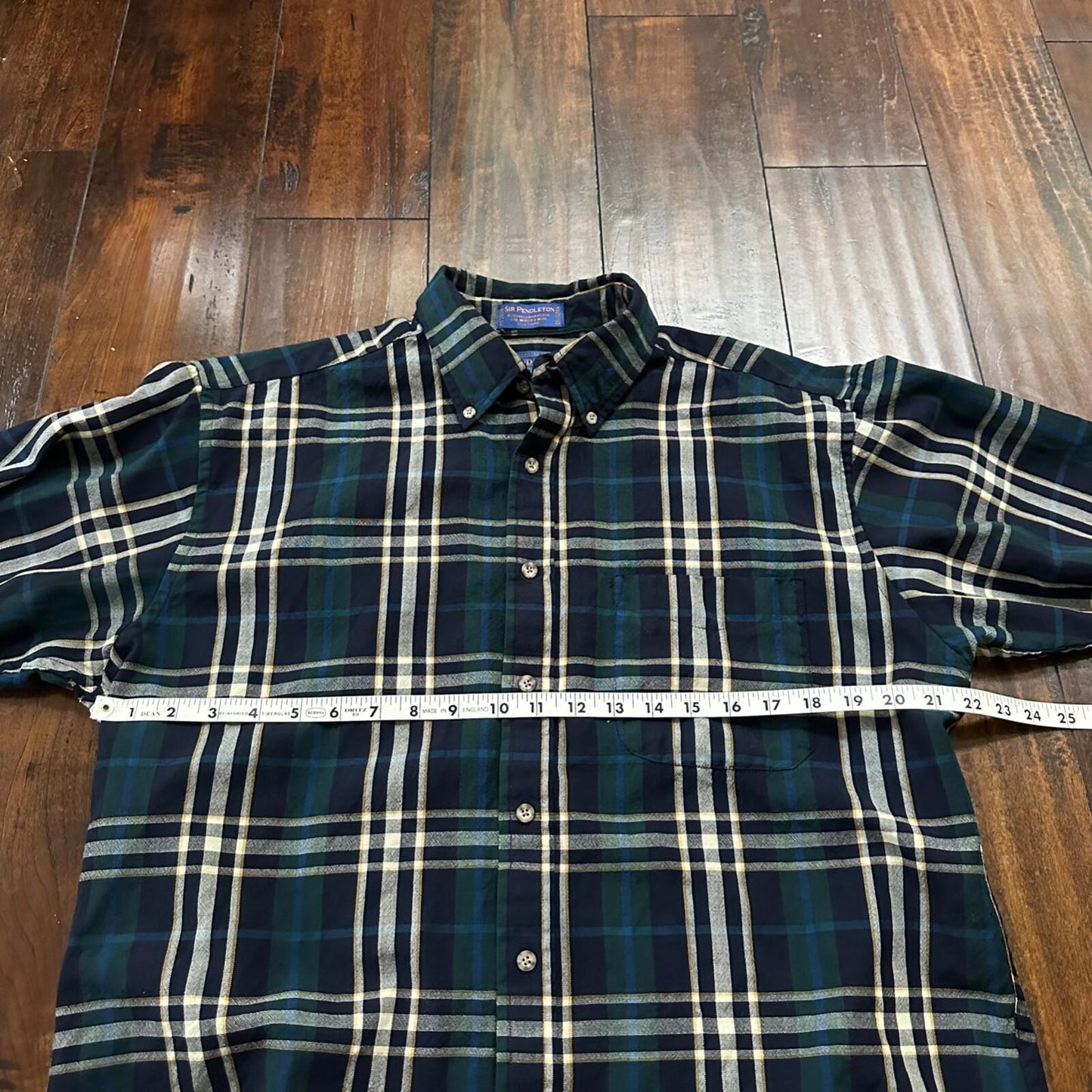 Pendleton Fireside Shirt Sir Pendleton Plaid Wool Flannel Size Large VTG Nice!
