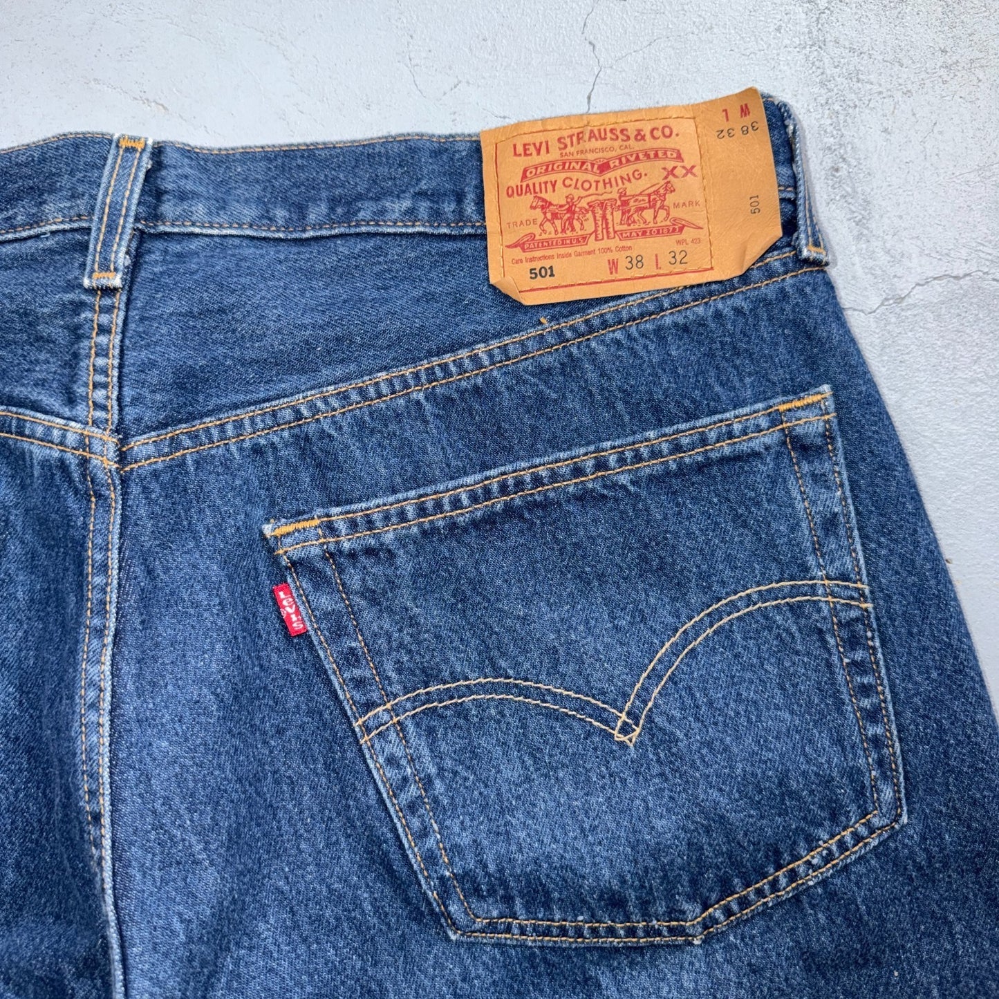 Levis 501 Vintage 90s Y2K XX Straight Leg Jeans Blue Dark Wash 38x32 Act 37x29