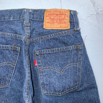 Levis 501 Vintage 80s Redline Selvedge USA Jeans Fuzzy Dark Wash 27x31 Act 25x27