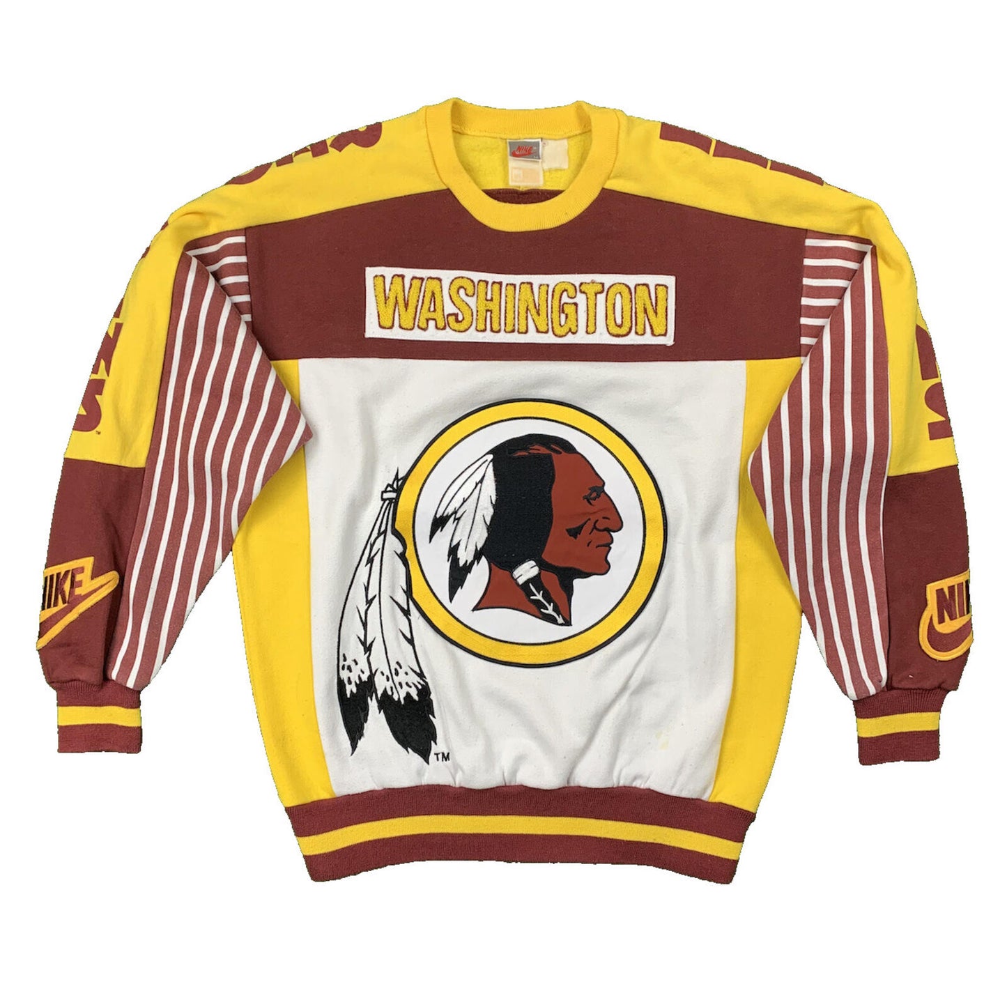 Nike Vintage Sweatshirt T Shirt NFL Skyline 80s Football Redskins Washington 90s