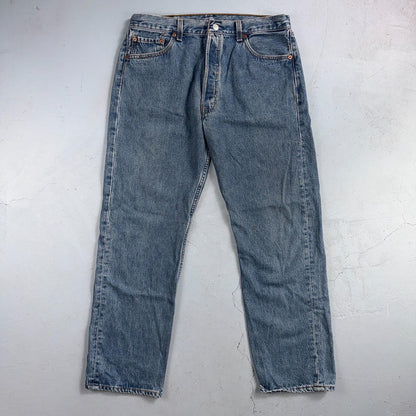 Levis 501 Vintage 90s USA XX Straight Leg Jeans Blue Med Wash 36x30 Act 33x29