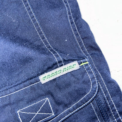 Vintage Trans Nine Rave Y2K Navy Blue Wide Leg Retro Pants Womens 30 x 30