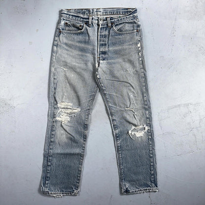 Levis 501 Vintage 80s USA XX Straight Leg Jeans 32x31 Thrashed Wash Act 30x26