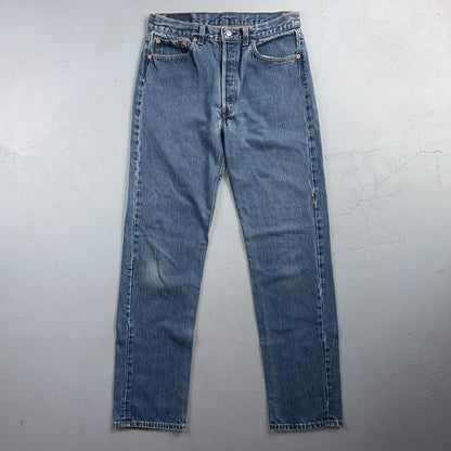 Levis 501 Vintage 80s USA XX Straight Leg Jeans Blue Light Wash 33x34 Act 31x32