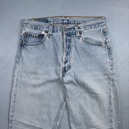 Levis 501 Vintage 90s USA XX Straight Leg Jeans Blue Light Wash 30x34 Act 29x32