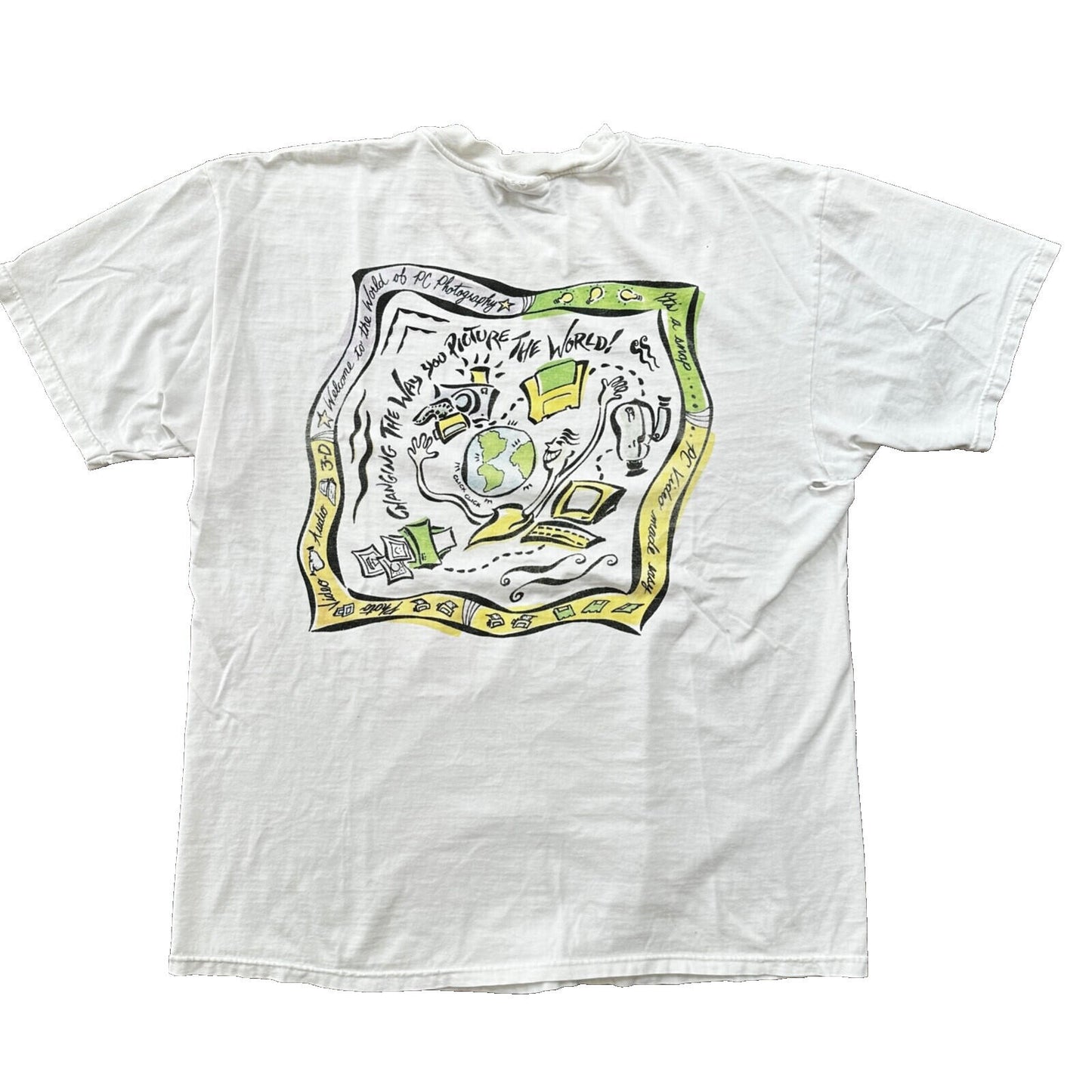 Computer PC Windows MGI Software Tech Vintage T Shirt 90s Y2K Paint Art Hanes