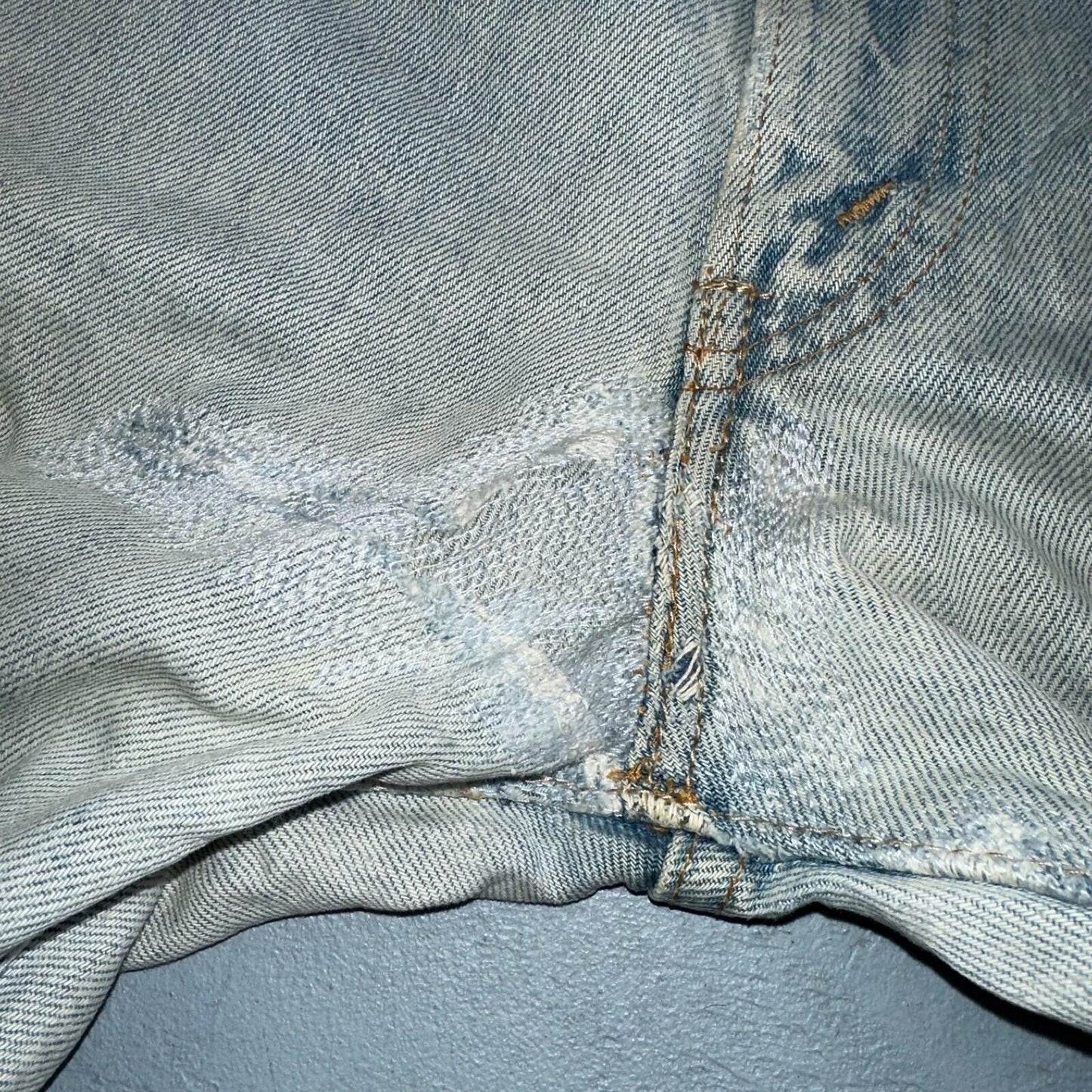 Levis 505 VTG 70s SS Redline Selvedge USA XX Jeans Light Wash Talon Act 29x34