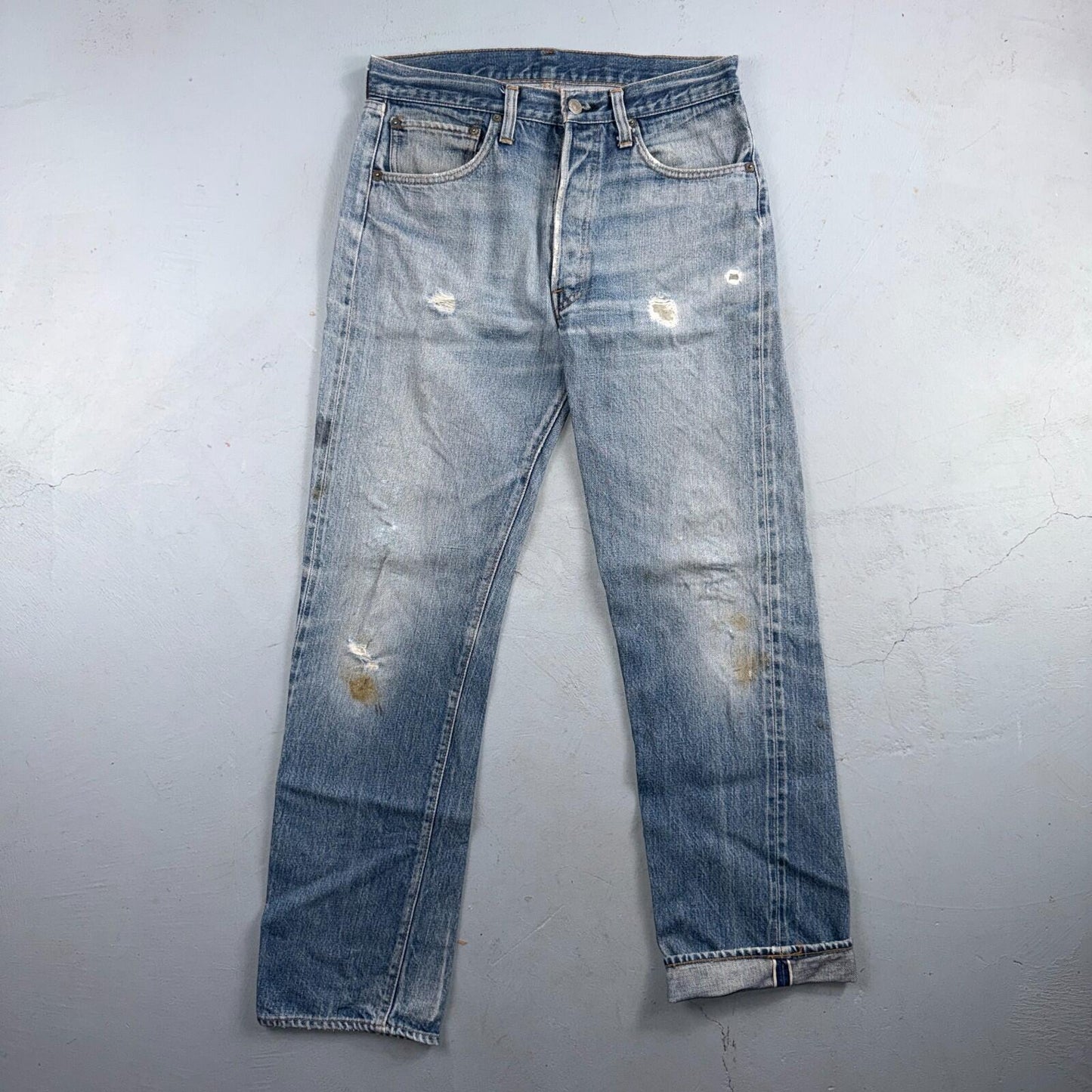 Levis 501 Vintage 80s Redline Selvedge USA XX Jeans Light Wash 33x34 Act 30x30