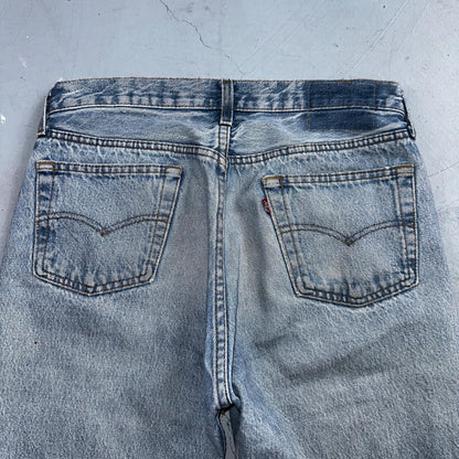 Levis 501 Vintage 80s USA XX Straight Leg Jeans Blue Light ALTERED Act 30x27