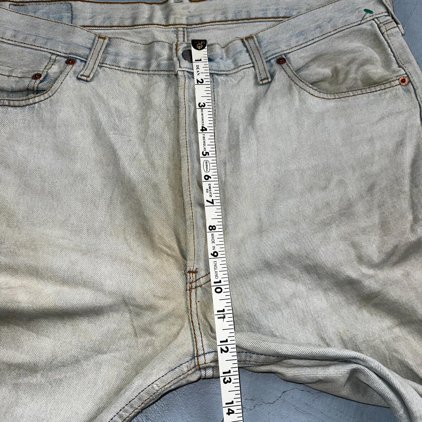 Levis 501 Vintage 90s UK Straight Leg Jeans Blue Light Wash 38x36 Act 37x30