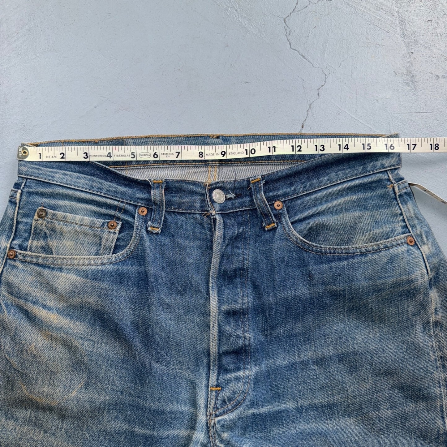 Levis 501 Vintage 80s Redline Selvedge USA XX Jeans Light Wash 34x30 Act 33x28