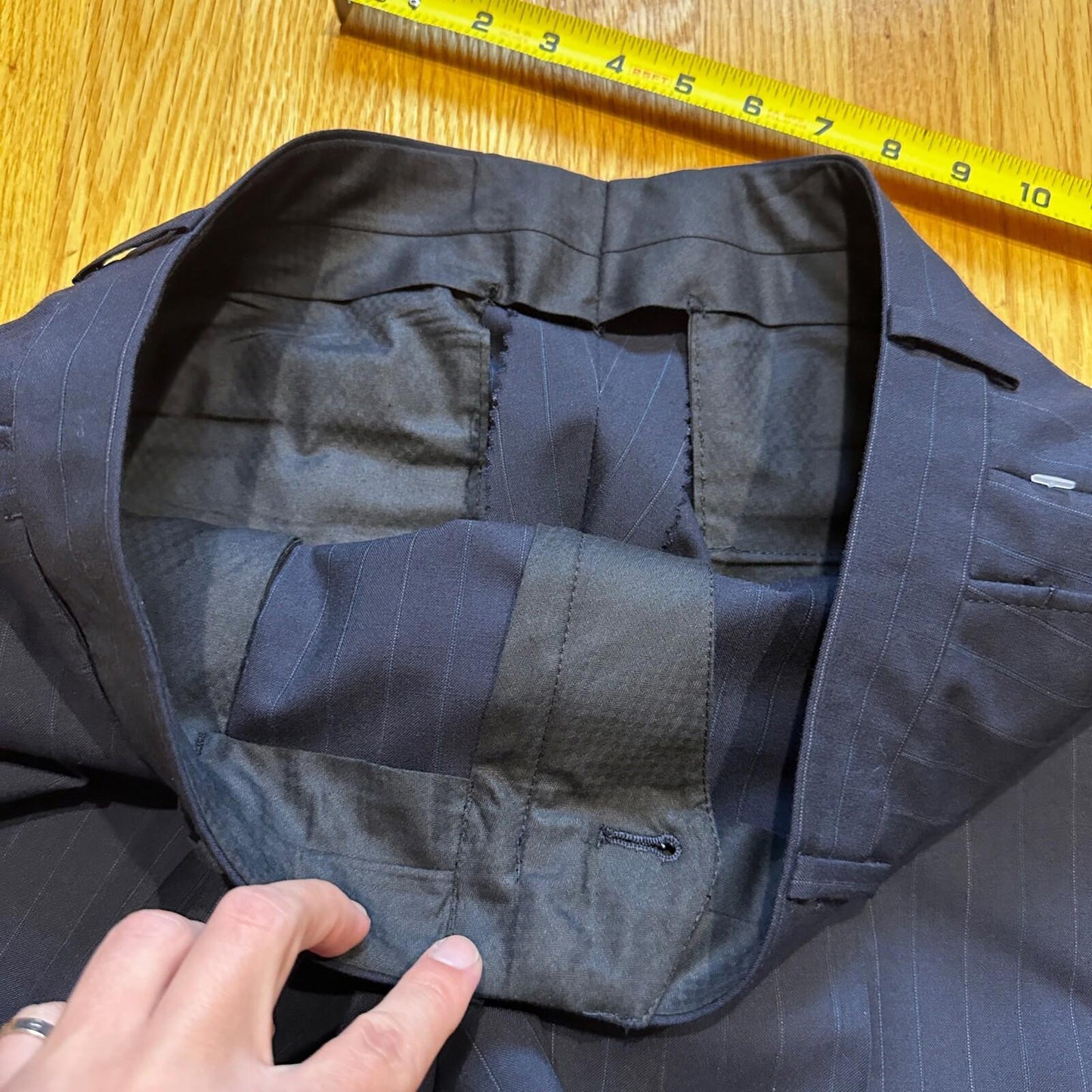 VTG 50s Navy Dress Pants Trousers Talon Gab Size 32x29 1960s Slacks Pinstripe