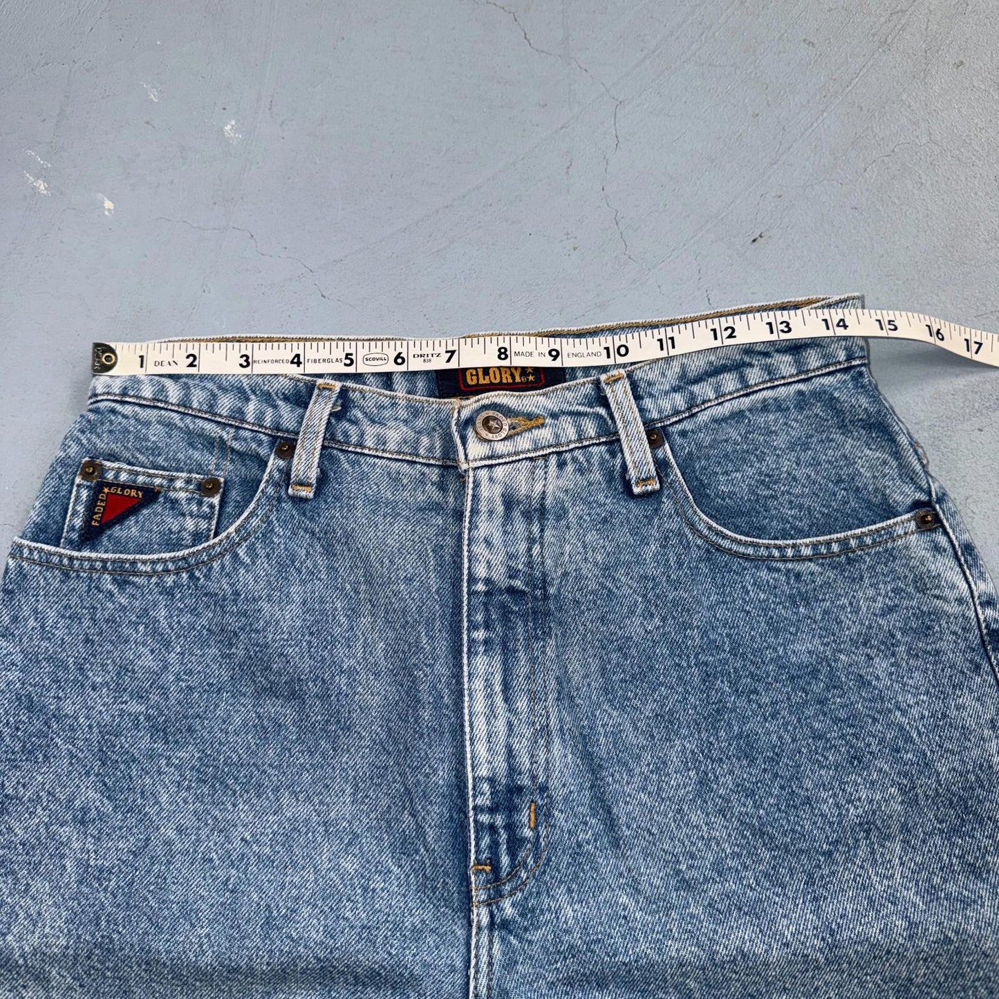 Vintage Y2K Faded Glory Jeans Womens 12 Light Blue Classic Fit USA 29x29 Skinny