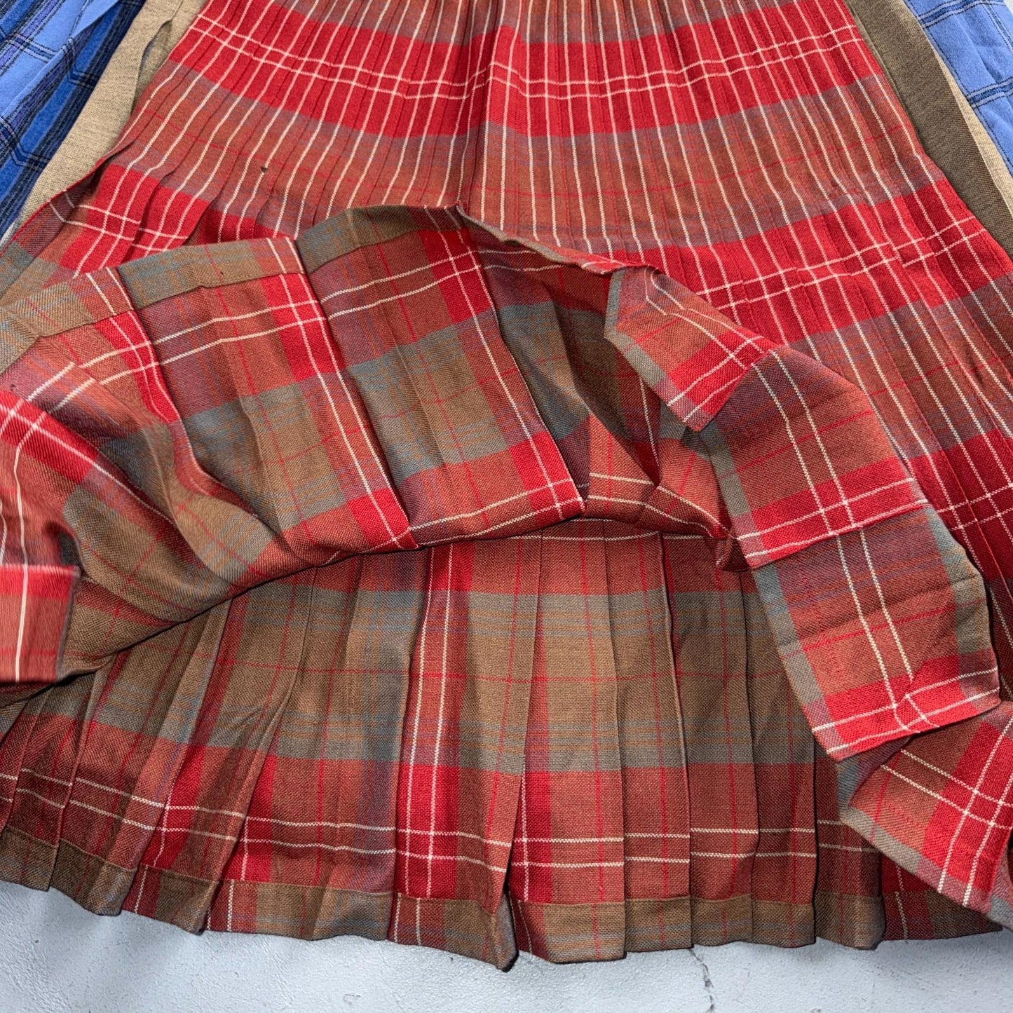 Womens Lot Of 4 Vintage Skirts Plaid Preppy School Pleated Wool Tartan Pendleton