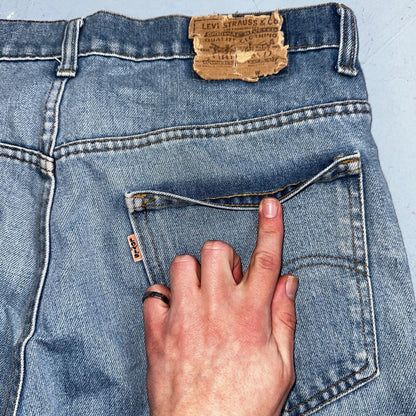 Levis 517 Vintage 80s USA Orange Tab Bootcut Flare Blue Worn Jeans Act 34x26