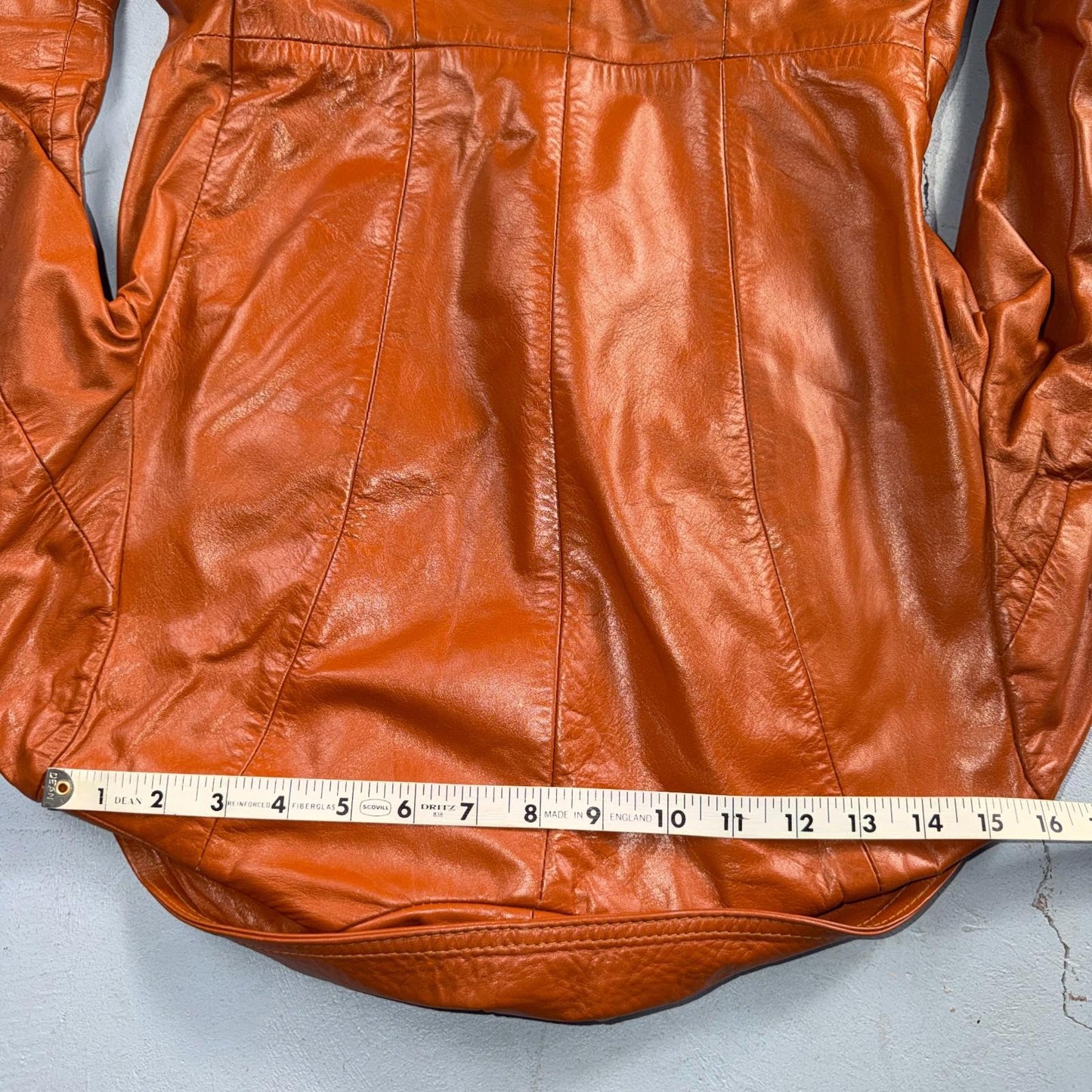 Genuine Leather Womens Brown Blazer Pea Coat Vintage Jacket 70s 80s Long Trench
