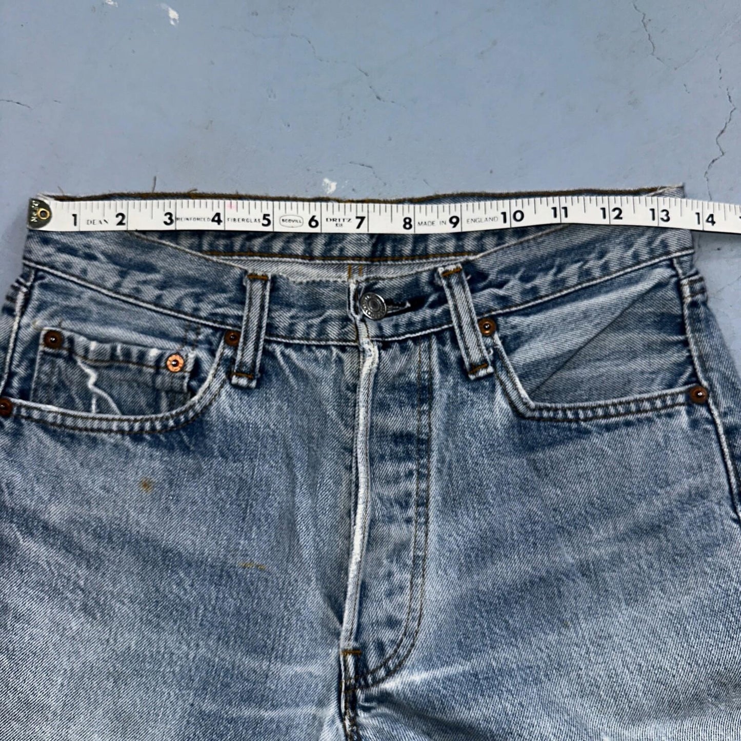 Levis 501 Vintage 80s Redline Selvedge USA XX Jeans Light Wash 66 Act 27x31