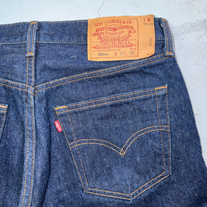 Levis 501 Vintage Y2K 90s XX Straight Leg Jeans Blue Dark Wash 33x30 Act 32x27