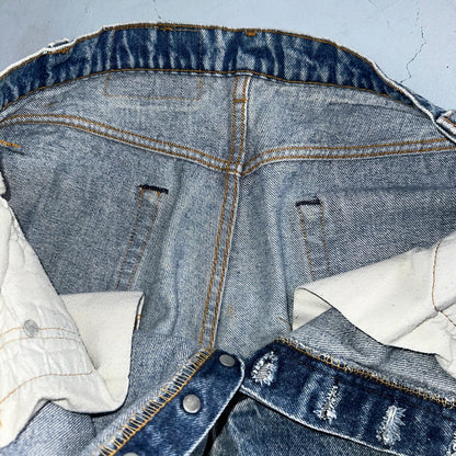 Levis 501 Vintage 80s USA XX Straight Leg Jeans Blue Light Wash Act 32x24 Capri