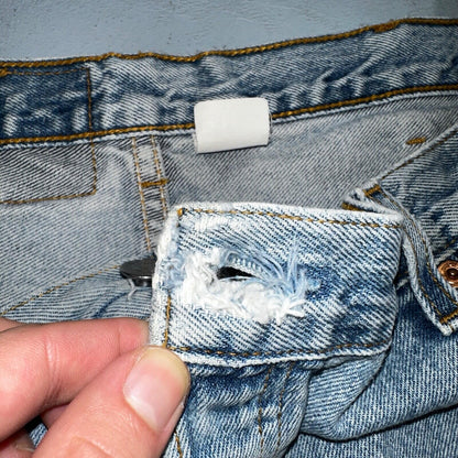 Levis 501 Vintage 90s Mexico Straight Leg Jeans 40x32 Y2K Light Wash Act 38x30