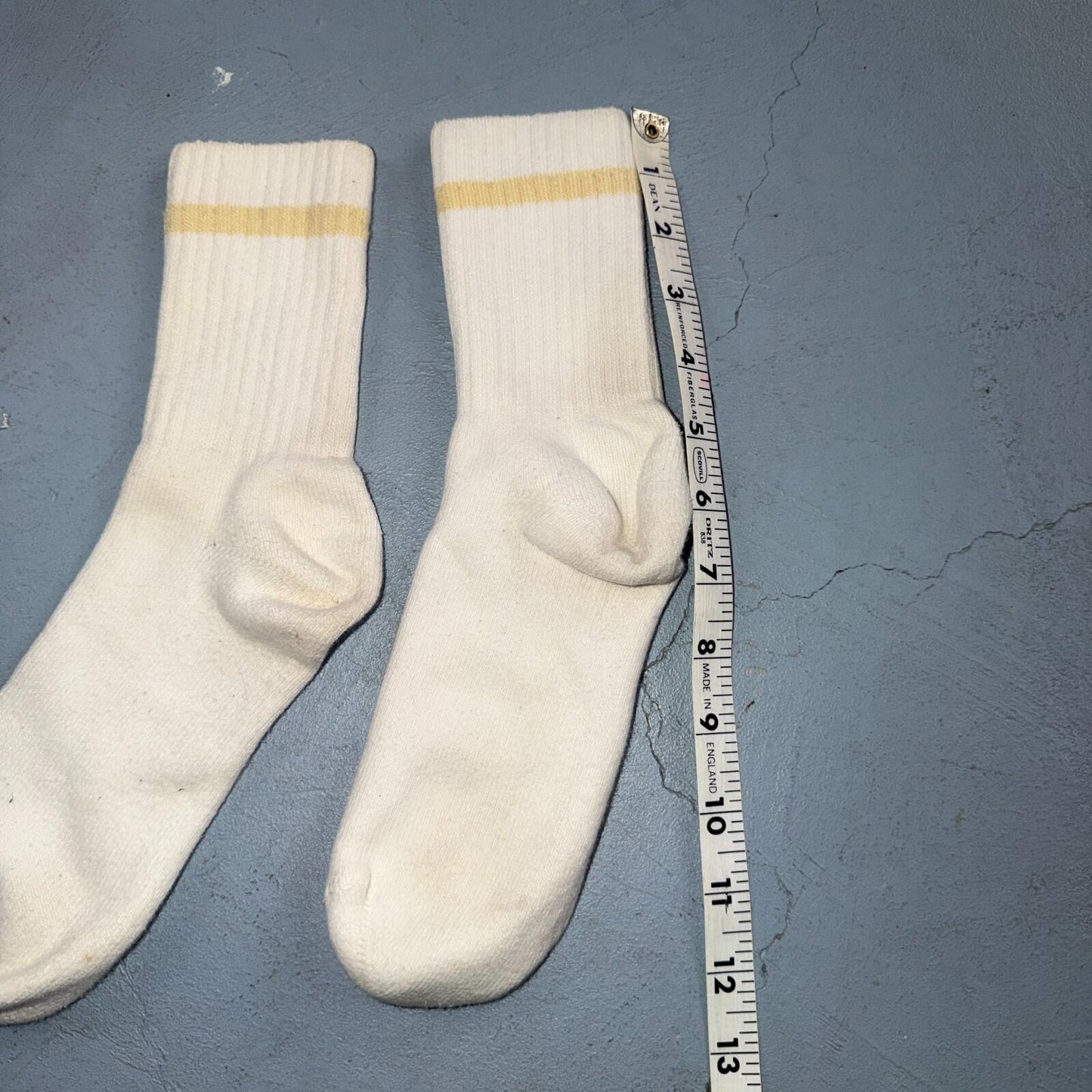 VTG 80s Nike Quarter Socks Swoosh USA White Yellow Air Max 1 1986 RARE