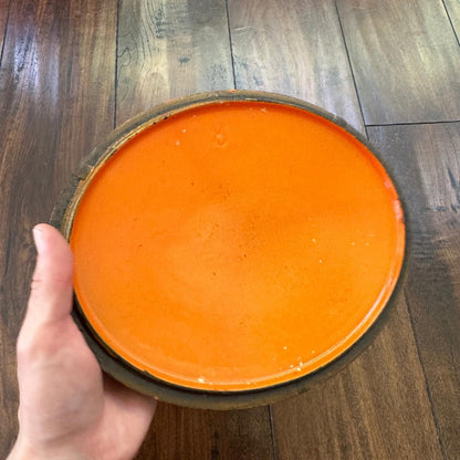 Le Creuset #B Oval Dutch Oven Lid Only France Enamel Pot Orange Flame VTG 1960s