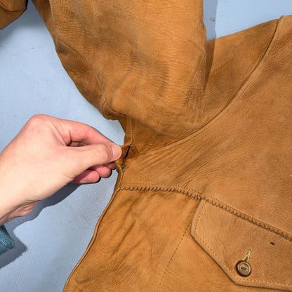 VTG 1940s Union Suede Pullover Leather Lace Up Cowboy Rockabilly Rodeo 40s Shirt