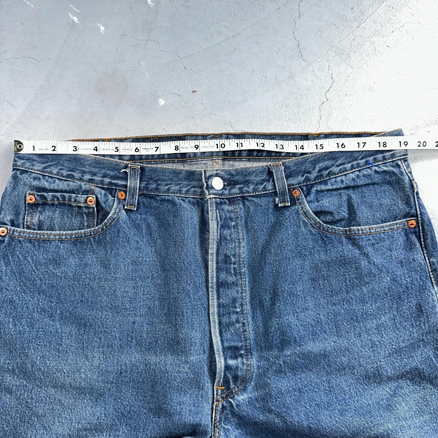 Levis 501 Vintage 90s USA XX Straight Leg Jeans Blue Med Wash 40x30 Act 38x30