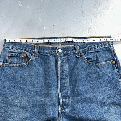 Levis 501 Vintage 90s USA XX Straight Leg Jeans Blue Med Wash 40x30 Act 38x30