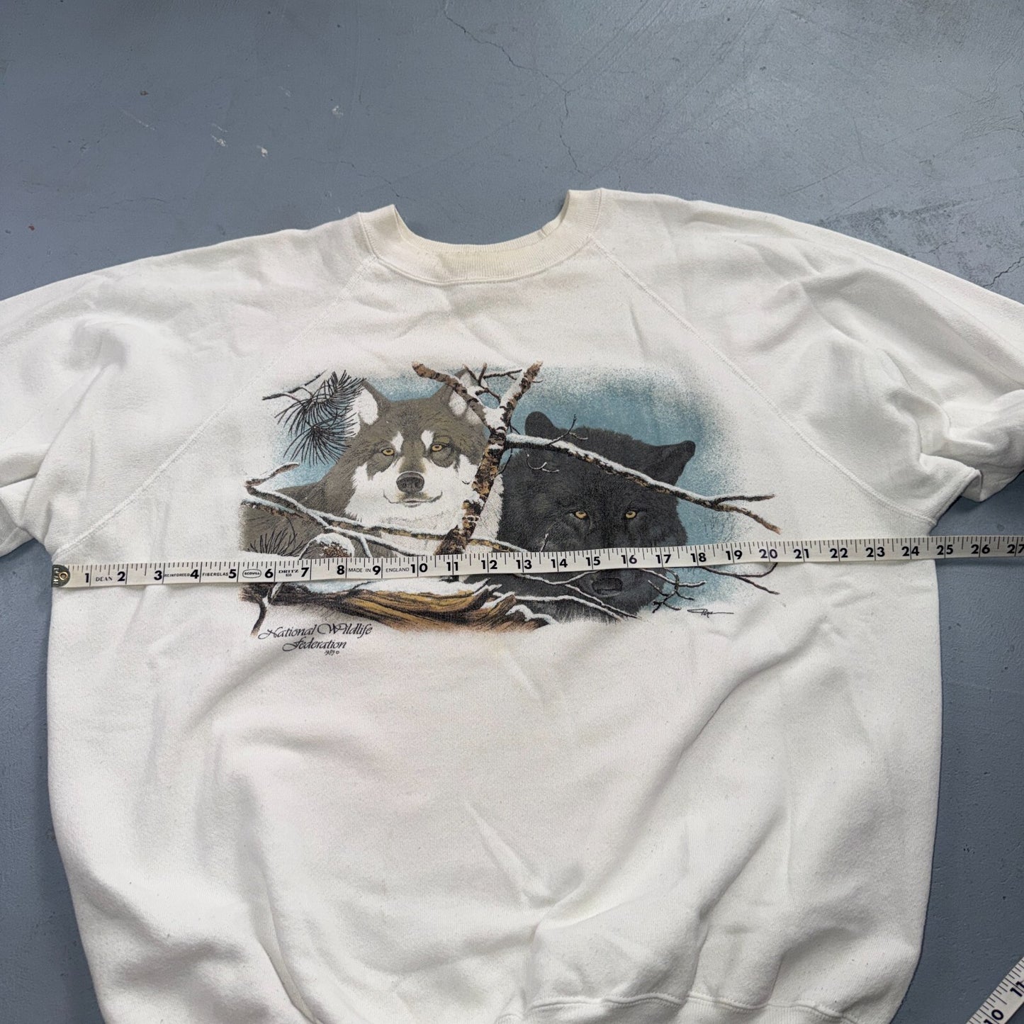 VTG National Wildlife Federation Wolf Sweatshirt 80s USA XXL Wolves Crewneck