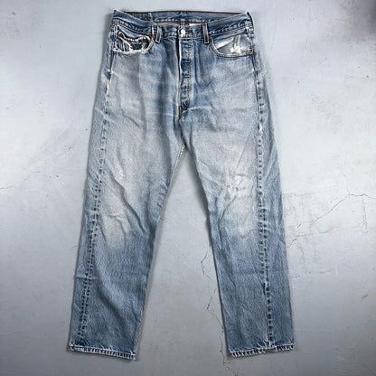 Levis 501 Vintage 90s XX Straight Leg Jeans Y2K Light Wash 36x34 Act 33x30