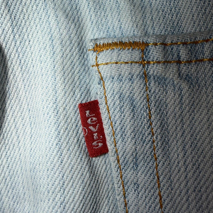 Levis 501 Vintage Y2K 90s XX Straight Leg Jeans Blue Light Wash Stripe Act 33x29