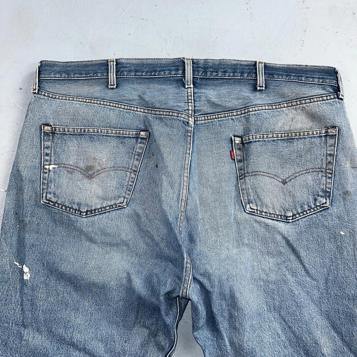 Levis 501 Vintage 80s Redline Selvedge USA XX Jeans Light Wash 48x30 Act 44x26