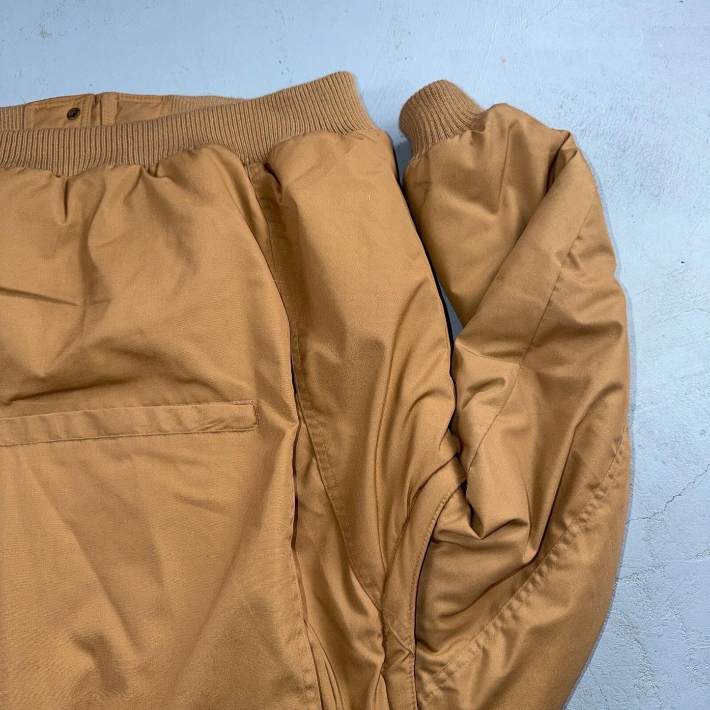 Vintage Fingerhut Fashions Puffer 1970s Brown Cream Mens Ski Coat Size XL 70s