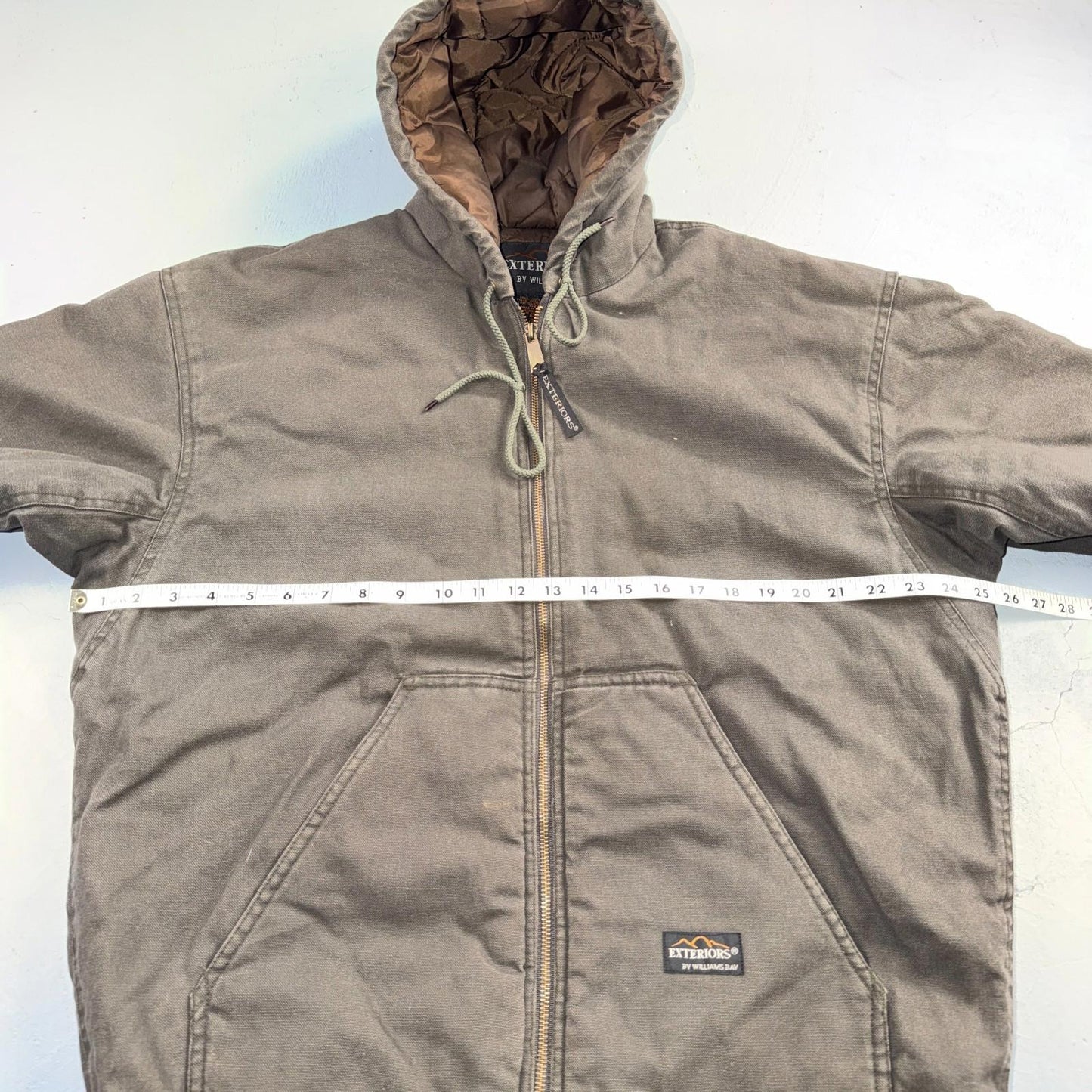 Williams Bay Duck Jacket Men's Size L Hooded Gray Severe Weather Insulated Work