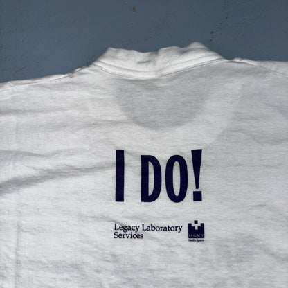 Laboratory Servies Quote VTG T Shirt FOTL 90s 2XL I DO Funny Humor Health Unqiue