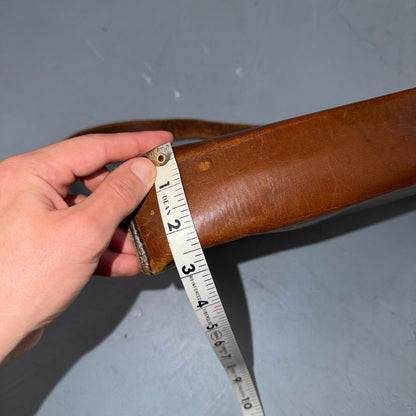VTG Leather Bag Clutch Western Hand Tooled Leather Purse Saddle Brown Wallet