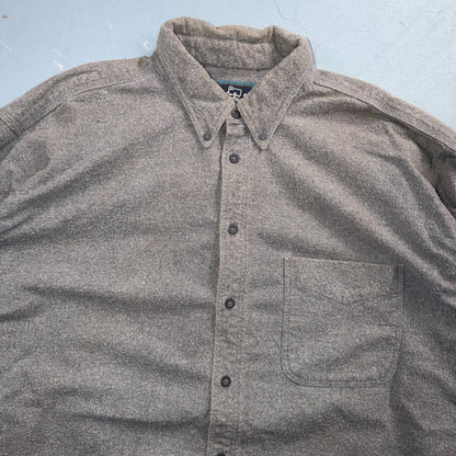 Vintage Woolrich Shirt Mens XL Gray 80s Button Up Chamois Hunting Outdoor USA