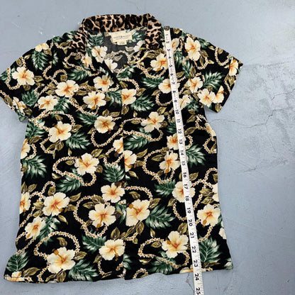 Denim & Supply Ralph Lauren Womens Button Down Blouse Top Small Tropical Floral