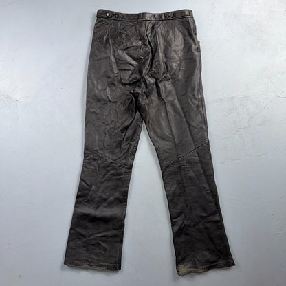 VTG 1950s 1960s Black Leather Motorcycle Pants 31x31 Rockabilly 50s 60s Buco Sty
