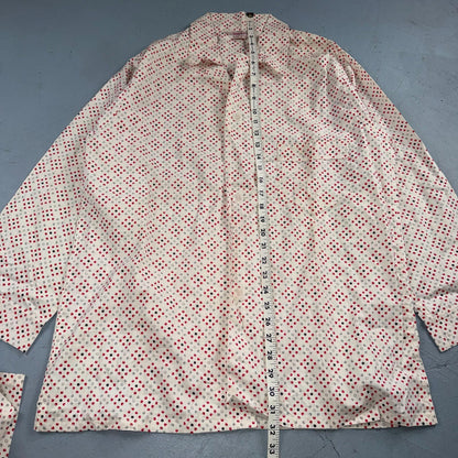 VTG 40s Penneys Cotton Flannel Pajama Set Shirt Pants Hollywood 1940s Rockabilly