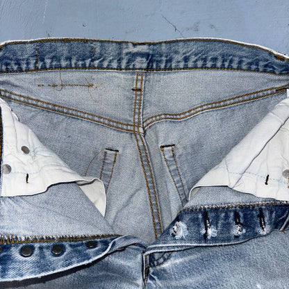 Levis 501 Vintage 80s Redline Selvedge USA XX Jeans Light Wash 66 Act 27x31