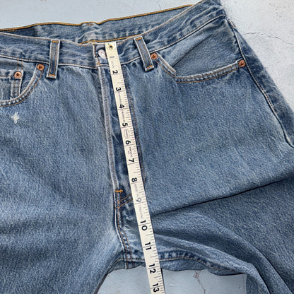 Levis 501 Vintage 90s USA XX Straight Leg Jeans Blue Light Wash 33x32 Act 31x30