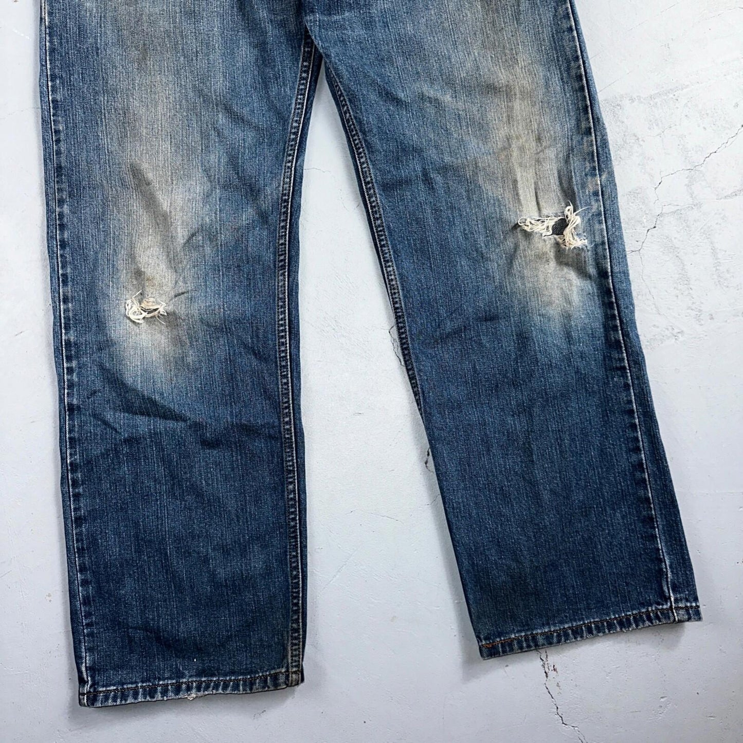 Levis 559 Relaxed Straight Fit Rugged Dark Blue VTG Y2K Denim Jeans Mens 36x32