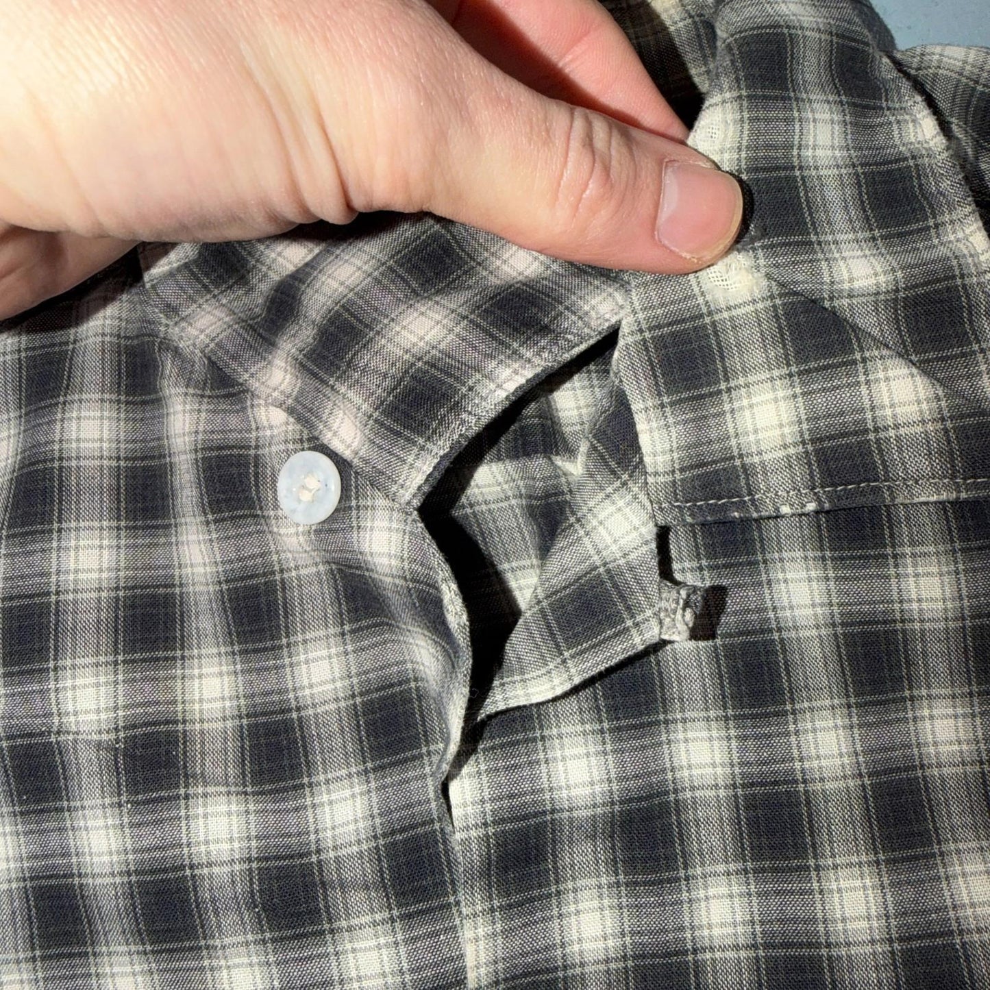 Vintage 60s McGregor Checker Loop Collar Button Up Shirt Made In USA Rockabilly