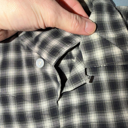 Vintage 60s McGregor Checker Loop Collar Button Up Shirt Made In USA Rockabilly