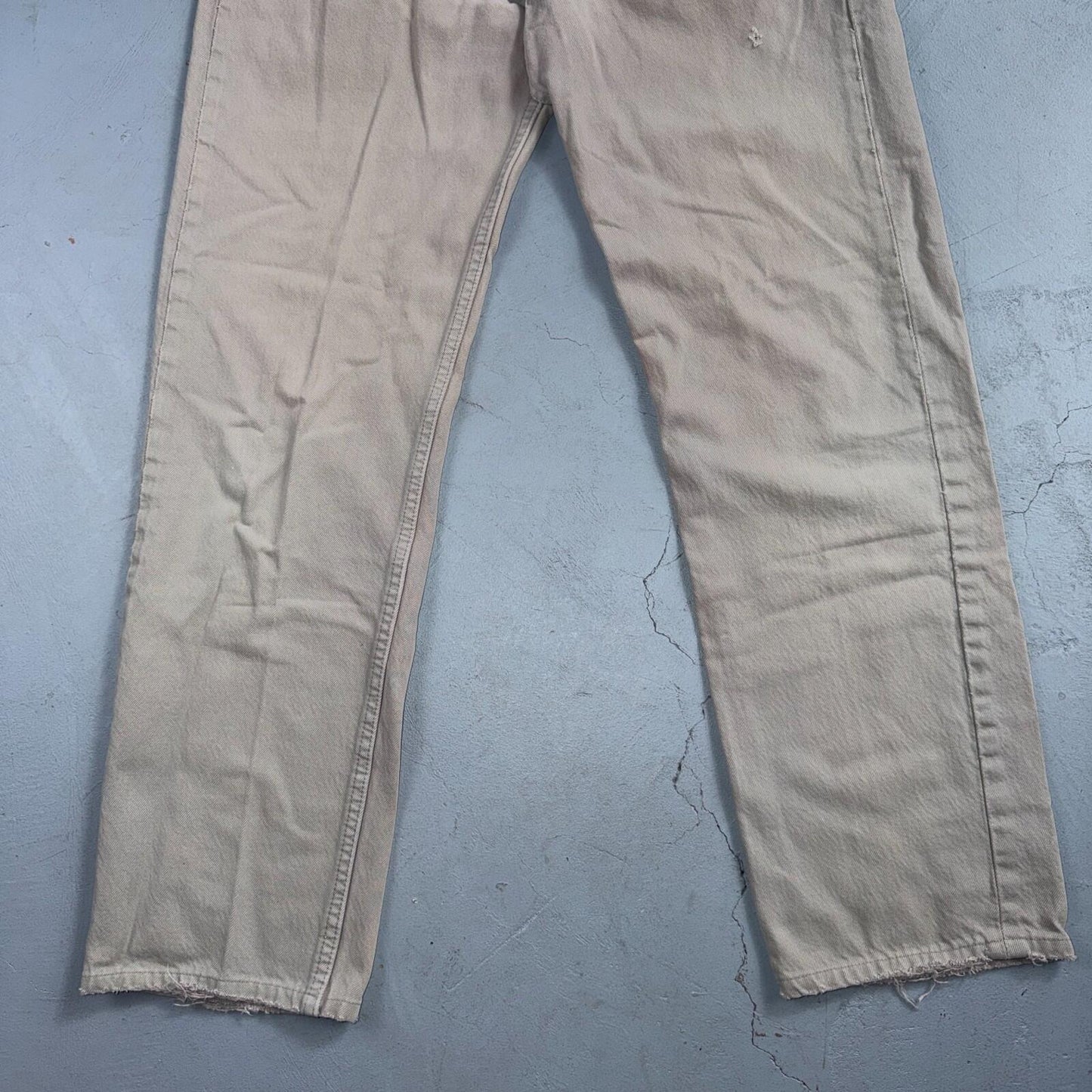 Levis 501 Vintage 90s USA XX Straight Leg Jeans Beige Light Wash 34x32 Act 31x29