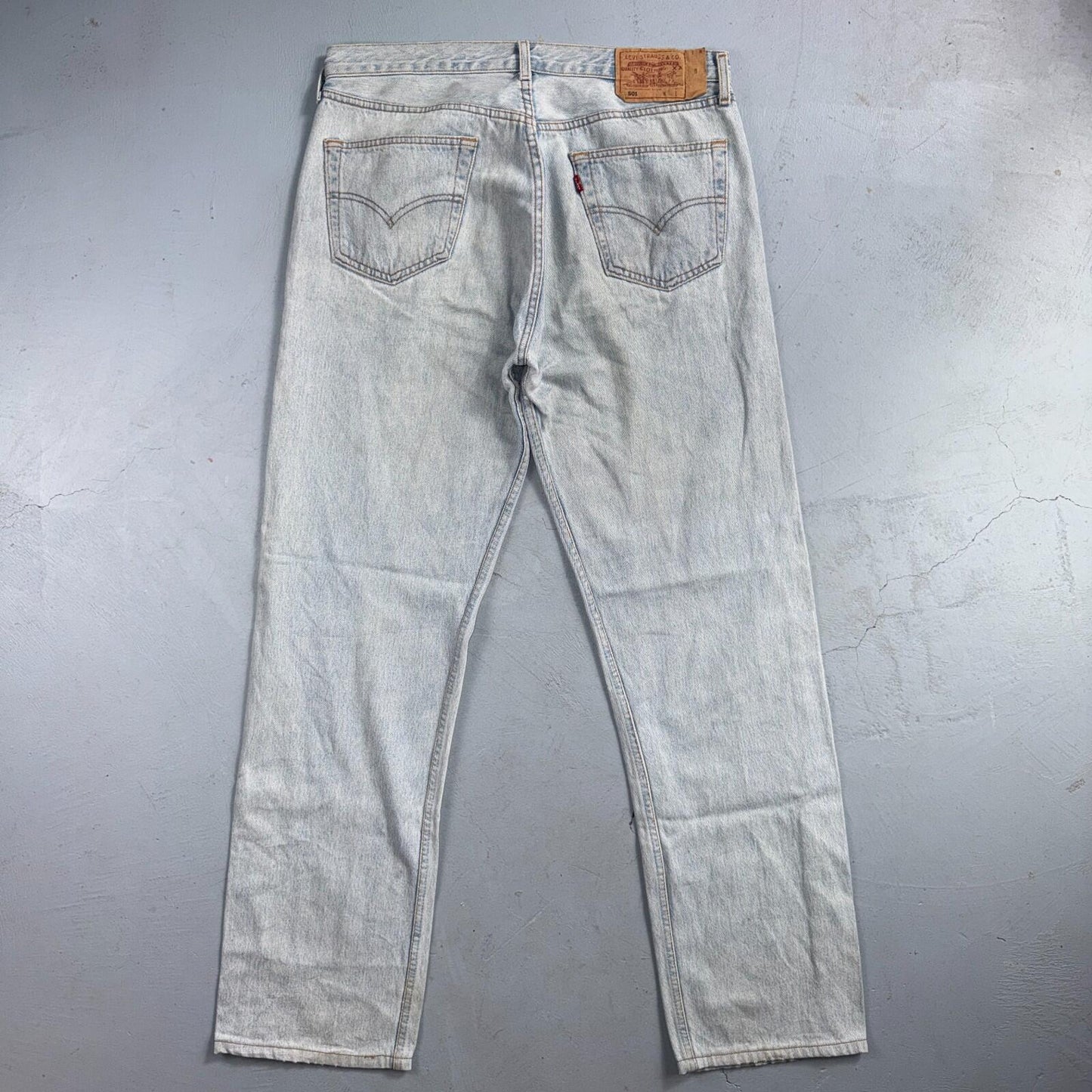 Levis 501 Vintage Y2K 90s XX Straight Leg Jeans Blue Light Wash 36x36 Act 35x32